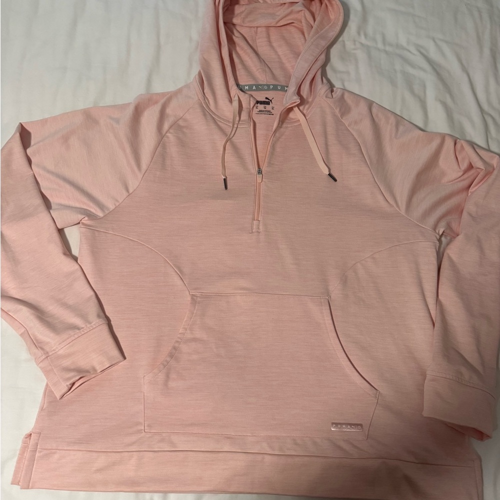XL Puma Women's Light Pink Pullover Hoodie